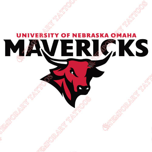 Nebraska Omaha Mavericks Customize Temporary Tattoos Stickers NO.5394